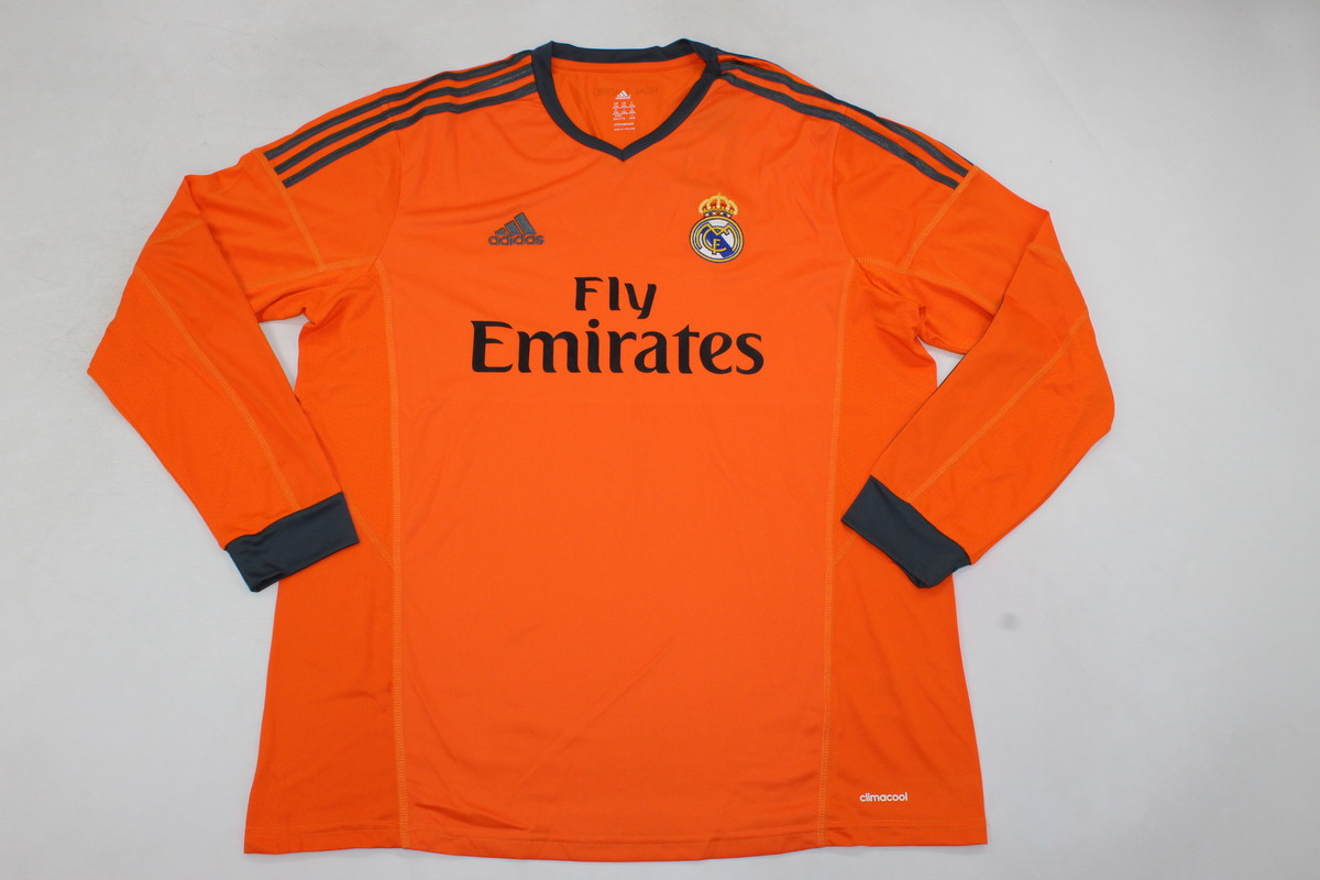 AAA Quality Real Madrid 13/14 Third Orange Long Soccer Jersey